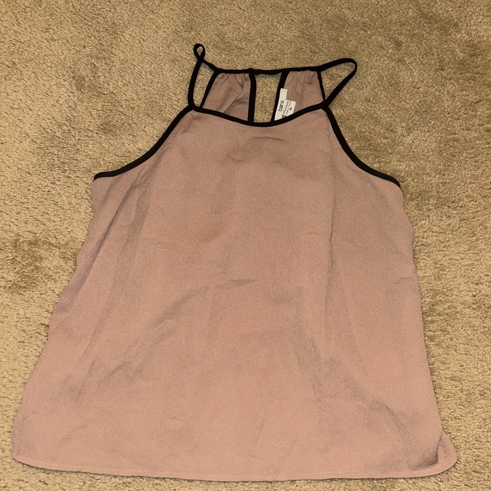 Bar III Taupe Camisole with Black Trim